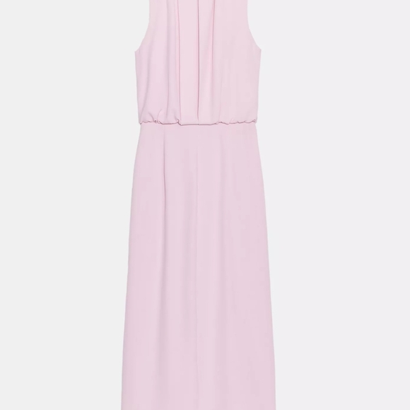 Zara Light Pink Midi Dress with Slit - Picture 4 of 6